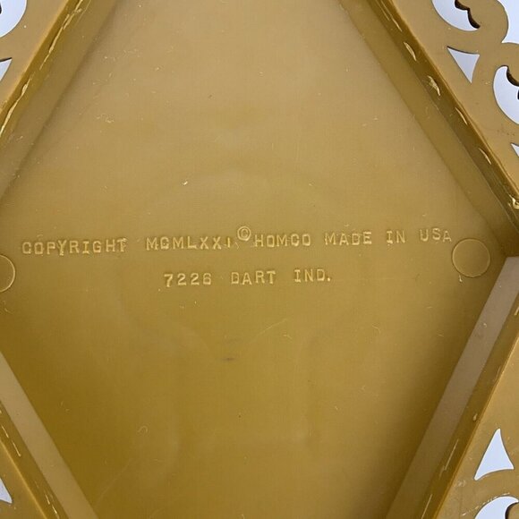 Vintage 1971 Homco Gold Gilt Diamond-Shaped Wall Plaques Set Of 2 - Picture 6 of 6